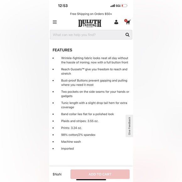 Duluth Trading Co Women's Light Blue-green Button-Down Tunic with No Gap Buttons - Picture 15 of 16